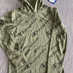 Little boys Champion hooded shirt